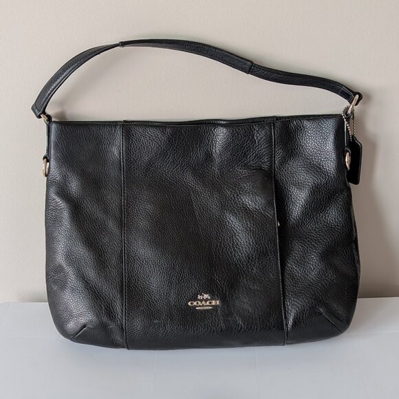 Coach East West Isabelle Shoulder Bag in Black Pebble Leather - Picture 1 of 11